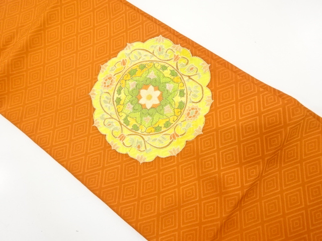 相良刺繍　華紋模様　名古屋帯